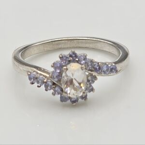 NWT  Genuine Malagasy Moonstone And Tanzanite Ring Size 7
